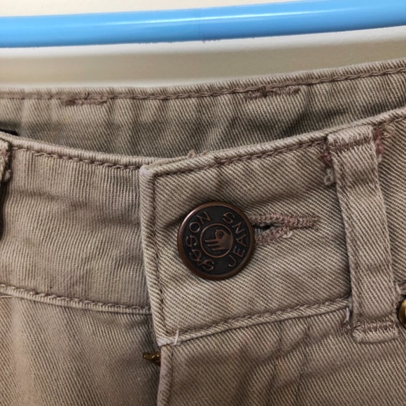 Vintage 1980's ~ Sasson ~ High Waist Straight Leg Tan Khaki Jeans ~ Size 9 - Picture 5 of 7